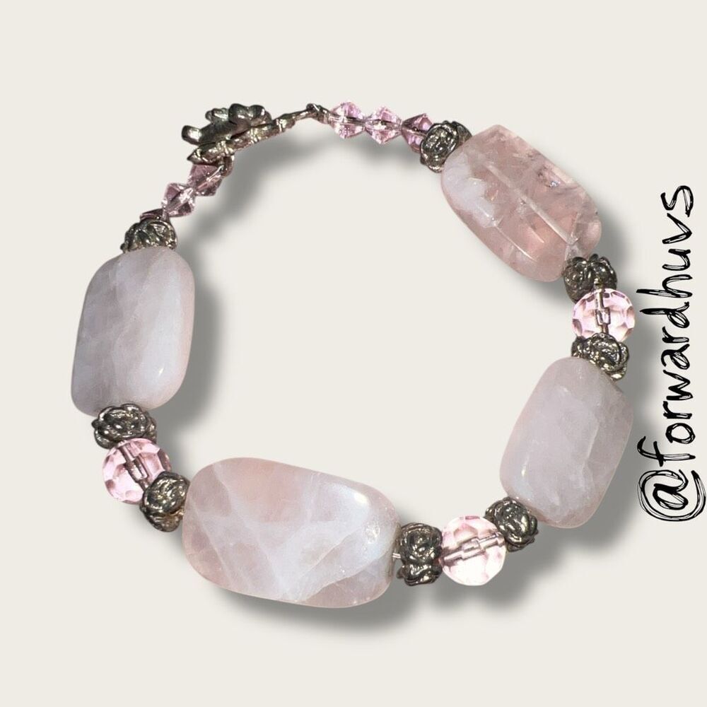 Elegant Hand Crafted Pink Gemstone Bracelet